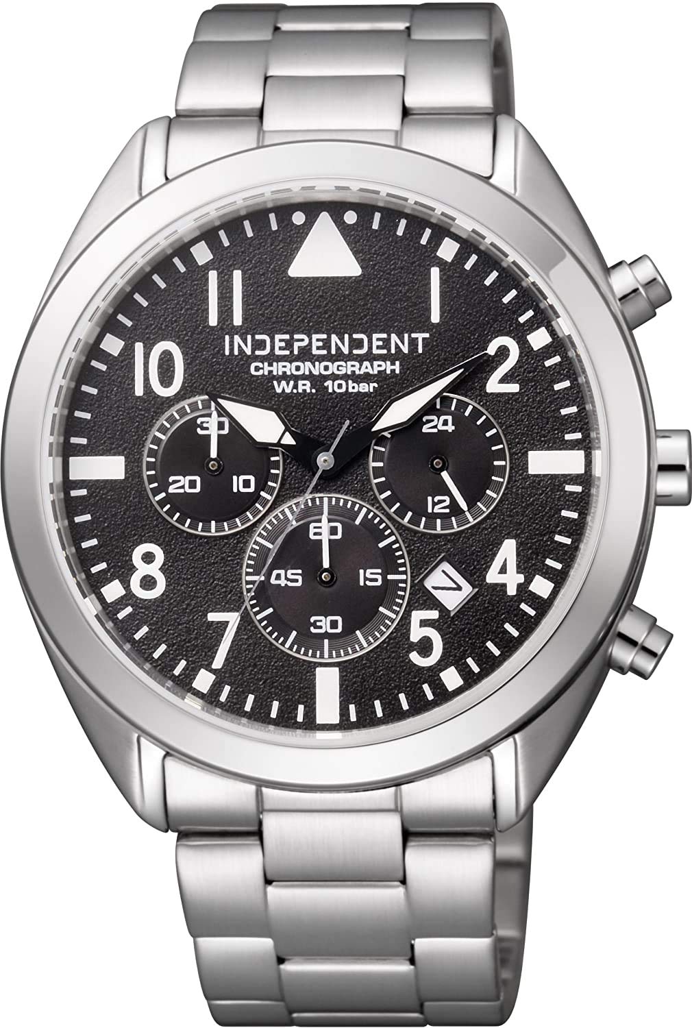 Независимые мужские часы хронограф INDEPENDENT Black Silver BR1-412-53