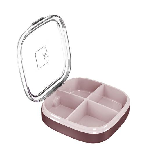 Многоцелевой PS Привлекательные независимые отделения Хорошая герметичность Независимые решетки Коробка для планшета Коробка для планшета 4 Grid красно-коричневый